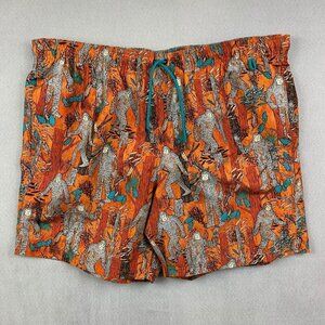 Eddie Bauer Mens Swim Trunks XL Orange Shorts Big Foot Mesh Lined Beach Summer